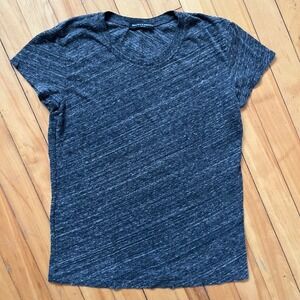Brandy Melville One Size Charcoal Heathered V Neck T Shirt Basic Top